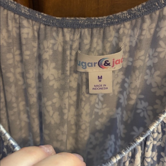 Floral Blue Girl’s Top size M - Picture 2 of 3